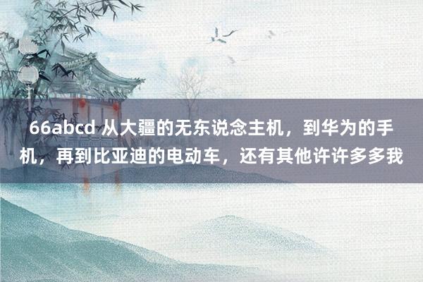 66abcd 从大疆的无东说念主机，到华为的手机，再到比亚迪的电动车，还有其他许许多多我