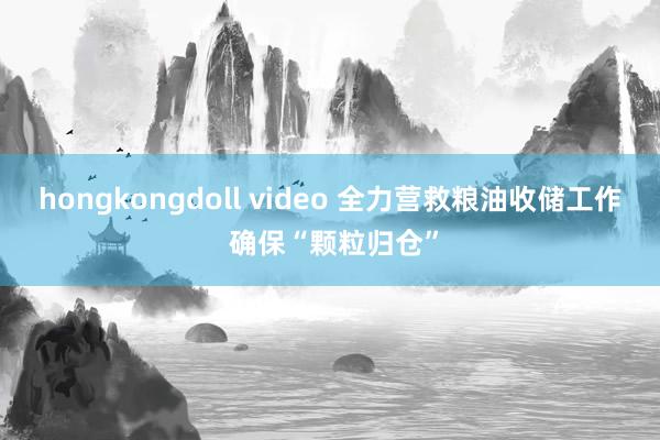 hongkongdoll video 全力营救粮油收储工作 确保“颗粒归仓”