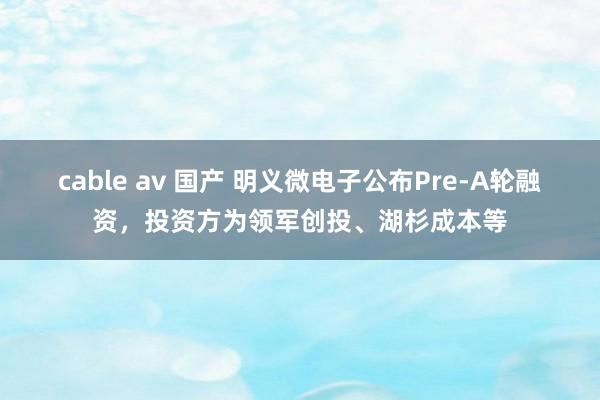 cable av 国产 明义微电子公布Pre-A轮融资，投资方为领军创投、湖杉成本等