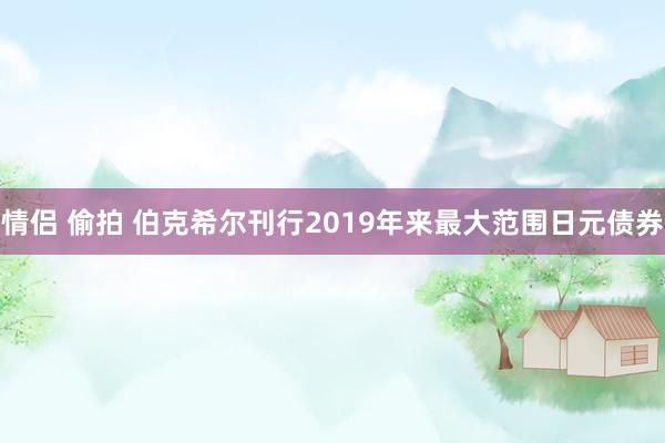 情侣 偷拍 伯克希尔刊行2019年来最大范围日元债券