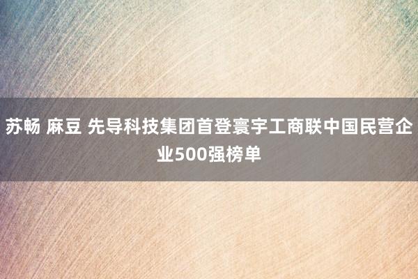 苏畅 麻豆 先导科技集团首登寰宇工商联中国民营企业500强榜单