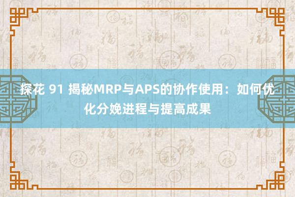 探花 91 揭秘MRP与APS的协作使用：如何优化分娩进程与提高成果