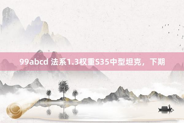 99abcd 法系1.3权重S35中型坦克，下期