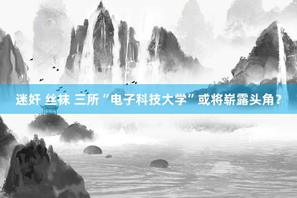 迷奸 丝袜 三所“电子科技大学”或将崭露头角？