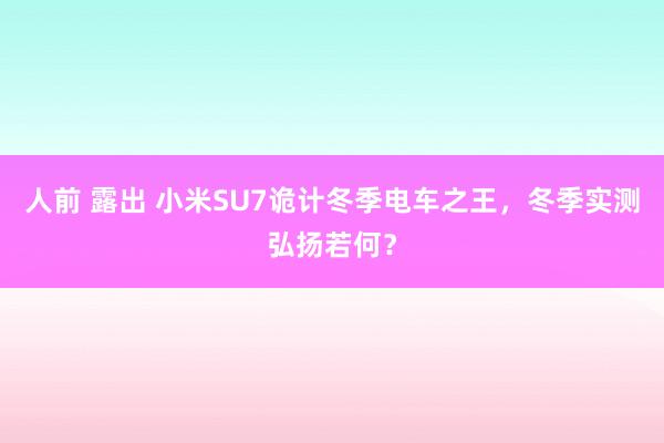 人前 露出 小米SU7诡计冬季电车之王，冬季实测弘扬若何？