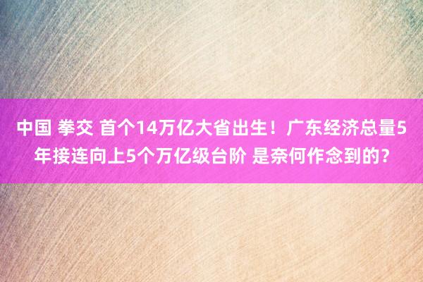 中国 拳交 首个14万亿大省出生！广东经济总量5年接连向上5个万亿级台阶 是奈何作念到的？